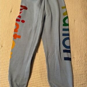 Aviator Nation Ice Blue Joggers with Multicolor Side Print